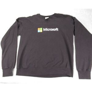 Vintage Microsoft Intern Sweatshirt Mens Medium Comfort Black Crew Neck Employee
